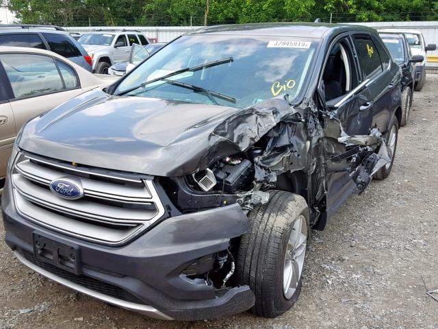 2FMPK4J90GBB55326 - 2016 FORD EDGE SEL GRAY photo 2