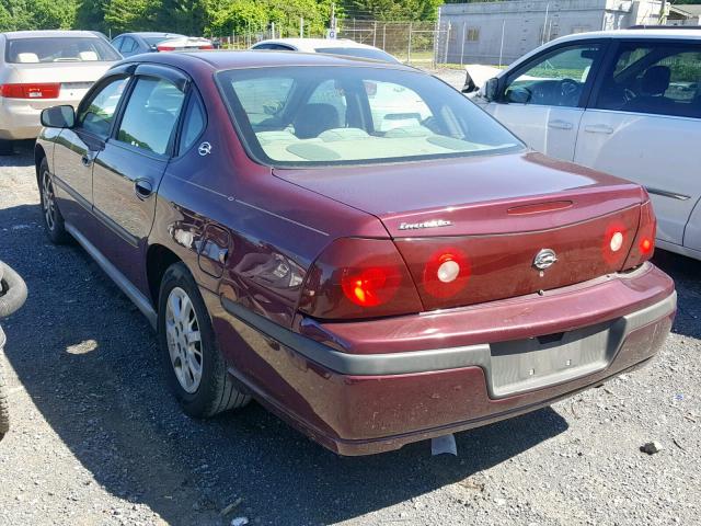 2G1WF52E539301865 - 2003 CHEVROLET IMPALA MAROON photo 3