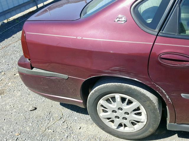 2G1WF52E539301865 - 2003 CHEVROLET IMPALA MAROON photo 9