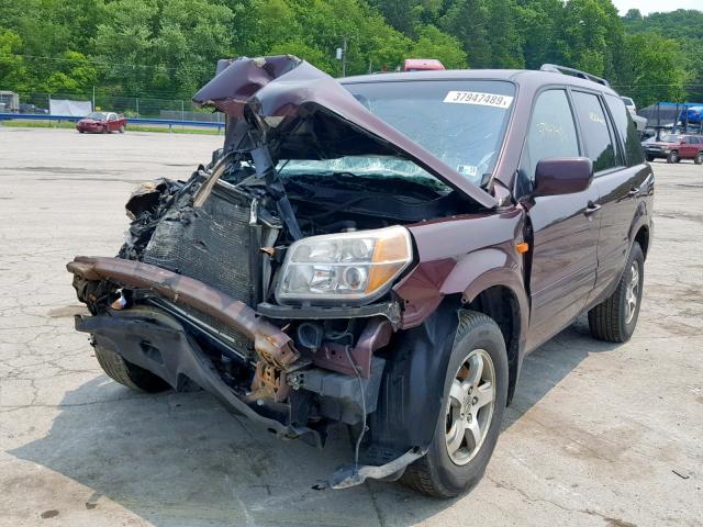 5FNYF18368B009966 - 2008 HONDA PILOT SE MAROON photo 2