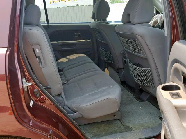 5FNYF18368B009966 - 2008 HONDA PILOT SE MAROON photo 6