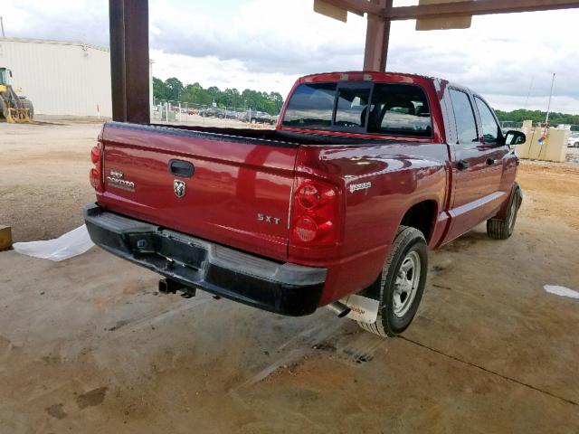 1D7HE28K86S518351 - 2006 DODGE DAKOTA QUA RED photo 4