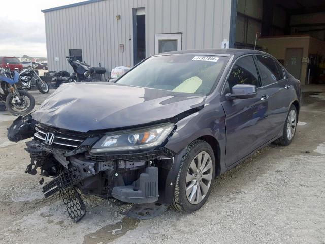 1HGCR3F81DA018364 - 2013 HONDA ACCORD EXL GRAY photo 2