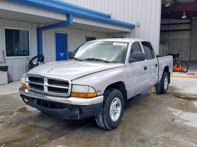 1B7GL2ANXYS717971 - 2000 DODGE DAKOTA QUA SILVER photo 2