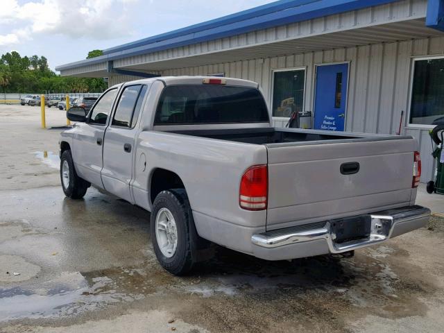 1B7GL2ANXYS717971 - 2000 DODGE DAKOTA QUA SILVER photo 3