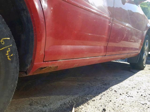 1G1AL55F577141162 - 2007 CHEVROLET COBALT LT RED photo 9