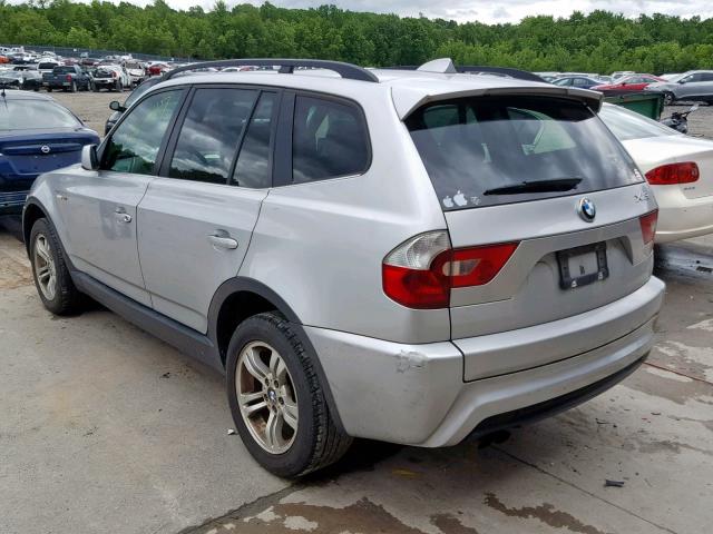 WBXPA93406WG88995 - 2006 BMW X3 3.0I SILVER photo 3