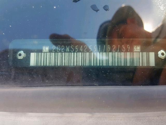 2G2WS542551192139 - 2005 PONTIAC GRAND PRIX SILVER photo 10