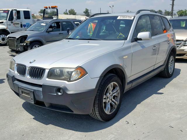 WBXPA93485WD07781 - 2005 BMW X3 3.0I SILVER photo 2