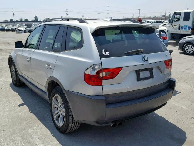 WBXPA93485WD07781 - 2005 BMW X3 3.0I SILVER photo 3