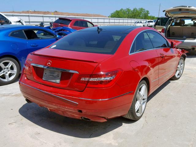 WDDKJ5KB5DF185415 - 2013 MERCEDES-BENZ E 350 RED photo 4