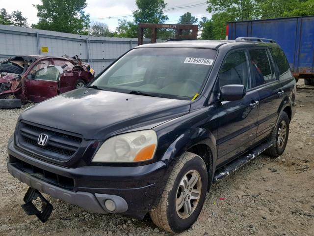 2HKYF18734H506617 - 2004 HONDA PILOT EXL BLACK photo 2