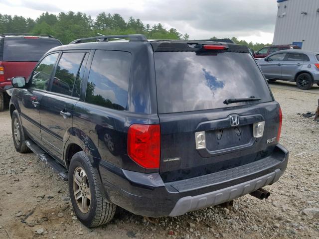 2HKYF18734H506617 - 2004 HONDA PILOT EXL BLACK photo 3