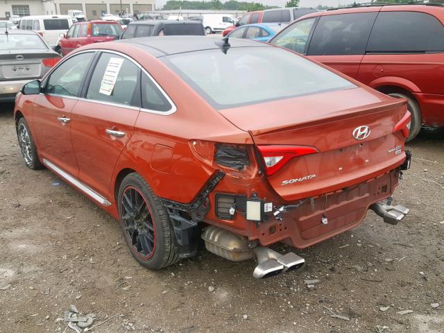 5NPE34AB7FH190444 - 2015 HYUNDAI SONATA SPO ORANGE photo 3