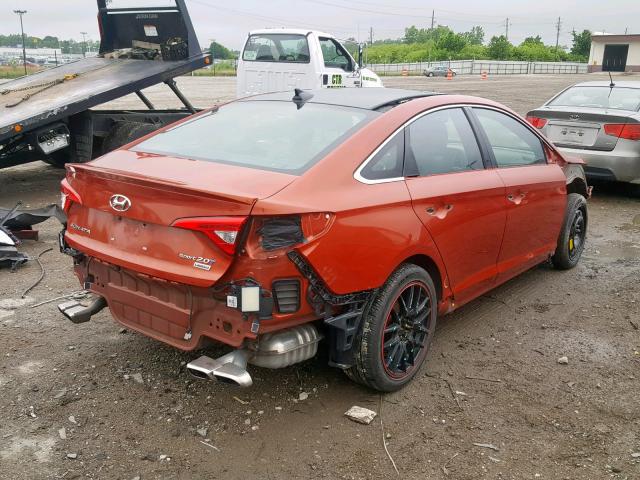 5NPE34AB7FH190444 - 2015 HYUNDAI SONATA SPO ORANGE photo 4