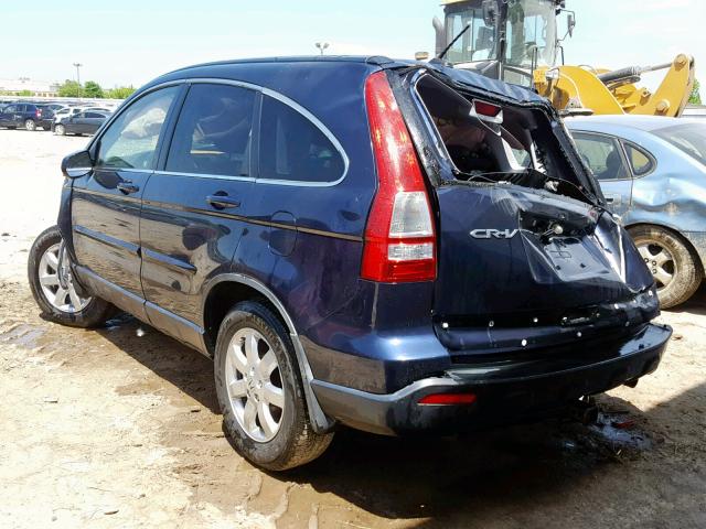 JHLRE48777C035468 - 2007 HONDA CR-V EXL BLUE photo 3