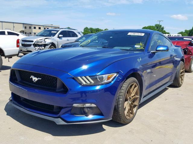 1FA6P8CF0F5354834 - 2015 FORD MUSTANG GT BLUE photo 2