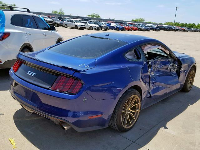 1FA6P8CF0F5354834 - 2015 FORD MUSTANG GT BLUE photo 4