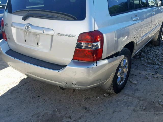 JTEDP21A950088646 - 2005 TOYOTA HIGHLANDER SILVER photo 9