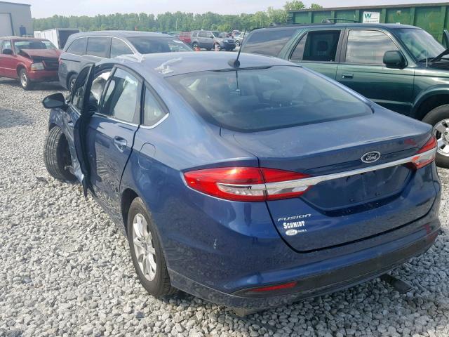 3FA6P0G73JR245911 - 2018 FORD FUSION S BLUE photo 3