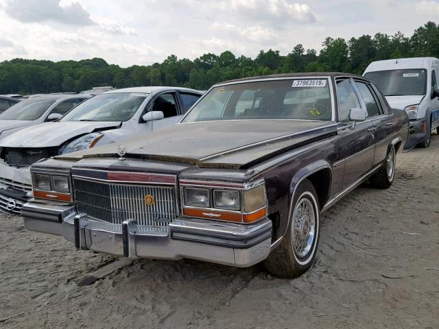 1G6DW51Y2KR702646 - 1989 CADILLAC BROUGHAM BURGUNDY photo 2