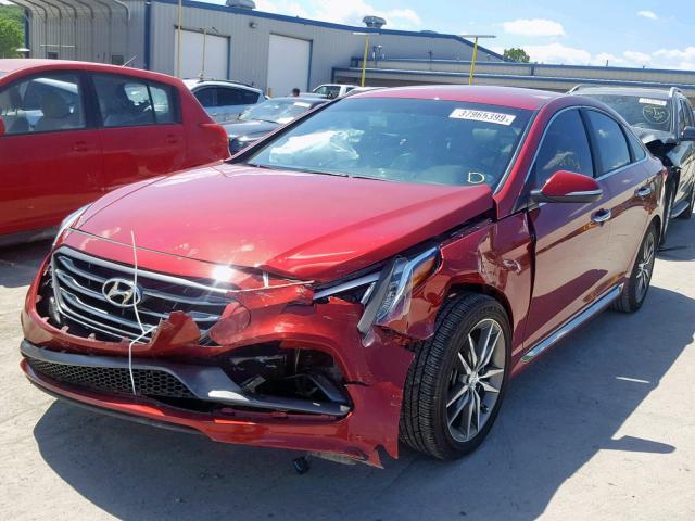 5NPE34AB8FH101738 - 2015 HYUNDAI SONATA SPO RED photo 2