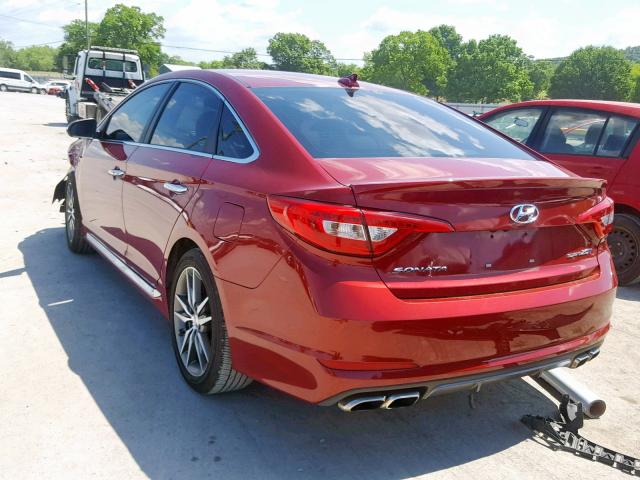 5NPE34AB8FH101738 - 2015 HYUNDAI SONATA SPO RED photo 3