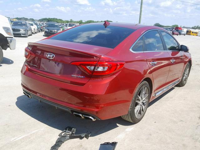 5NPE34AB8FH101738 - 2015 HYUNDAI SONATA SPO RED photo 4