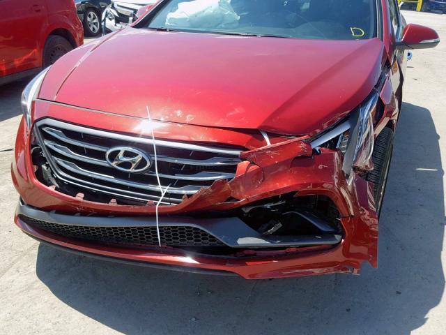 5NPE34AB8FH101738 - 2015 HYUNDAI SONATA SPO RED photo 9