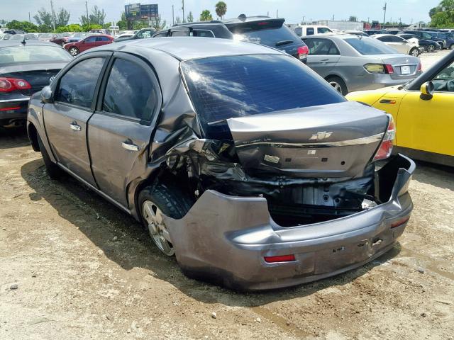 KL1TG56628B188643 - 2008 CHEVROLET AVEO LT GRAY photo 3