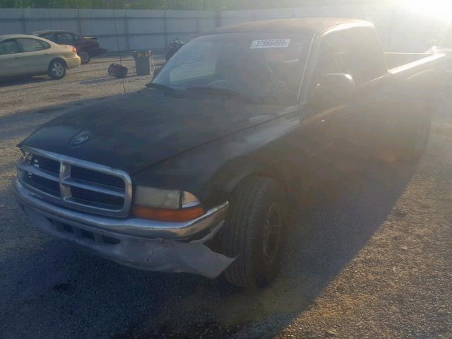 1B7GL22XXYS691887 - 2000 DODGE DAKOTA BLACK photo 2