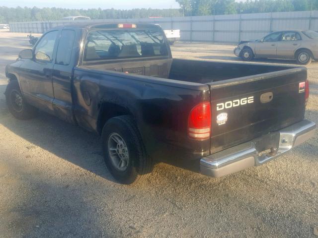 1B7GL22XXYS691887 - 2000 DODGE DAKOTA BLACK photo 3