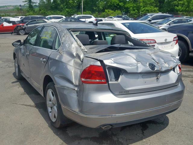 1VWBN7A34CC064330 - 2012 VOLKSWAGEN PASSAT SE SILVER photo 3