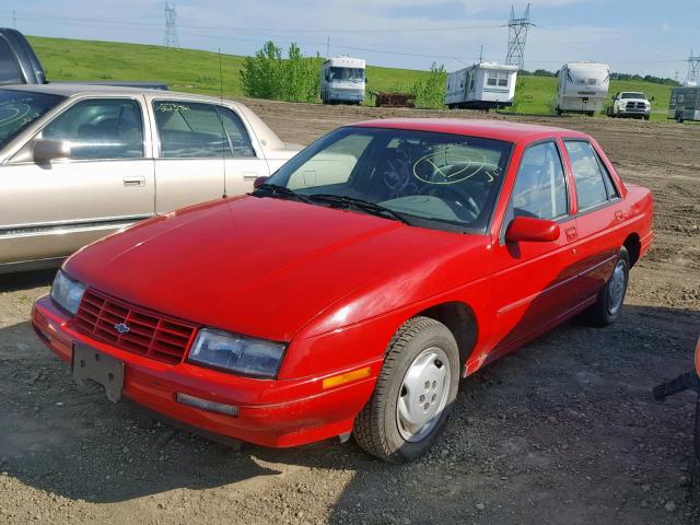 1G1LD5541SY242674 - 1995 CHEVROLET CORSICA RED photo 2