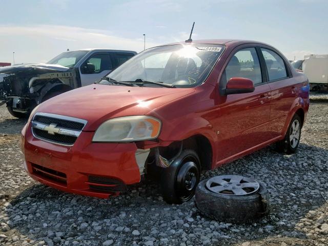 KL1TD56E59B314060 - 2009 CHEVROLET AVEO LS RED photo 2