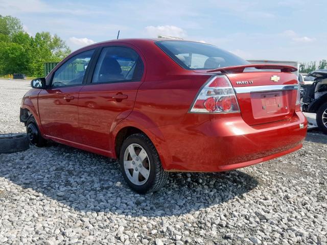 KL1TD56E59B314060 - 2009 CHEVROLET AVEO LS RED photo 3