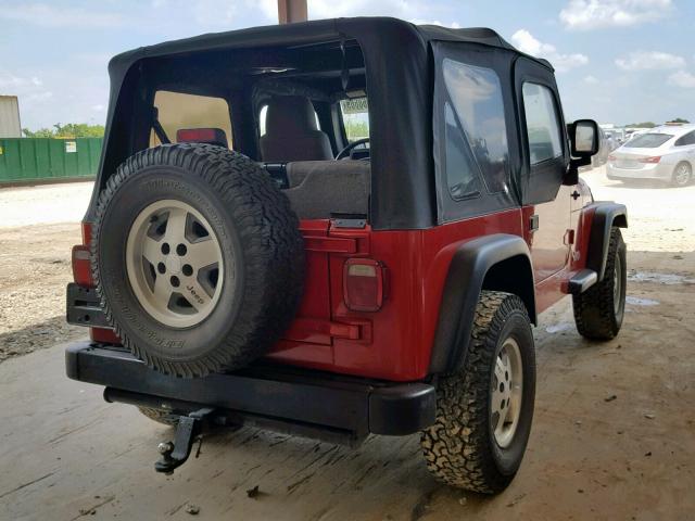 1J4FA291X4P744324 - 2004 JEEP WRANGLER / RED photo 4