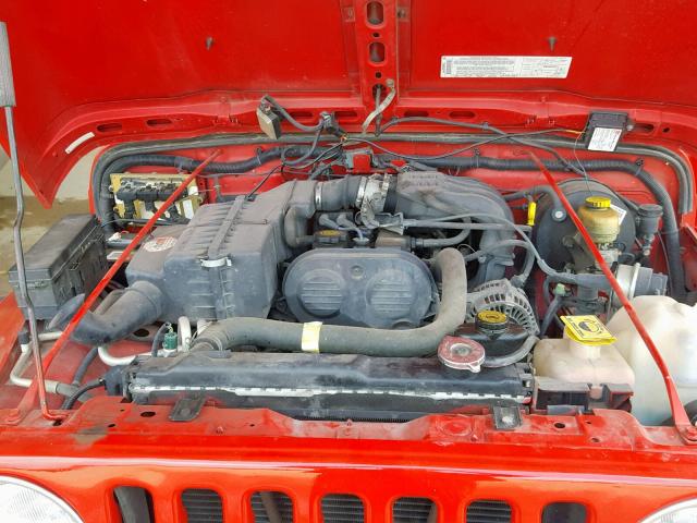 1J4FA291X4P744324 - 2004 JEEP WRANGLER / RED photo 7