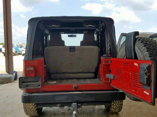 1J4FA291X4P744324 - 2004 JEEP WRANGLER / RED photo 9