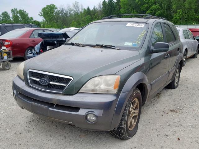 KNDJC733435034878 - 2003 KIA SORENTO EX GREEN photo 2