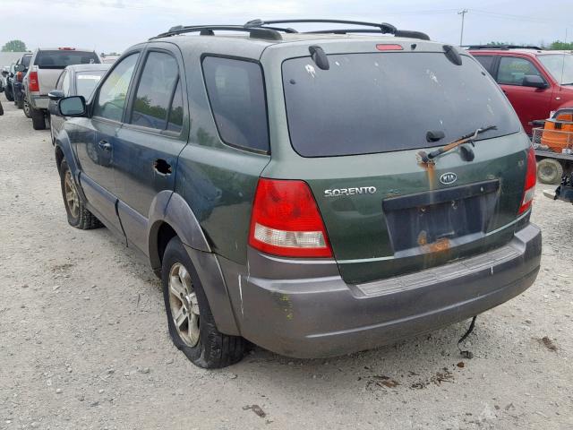 KNDJC733435034878 - 2003 KIA SORENTO EX GREEN photo 3