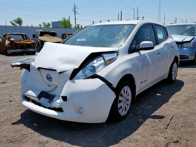 1N4AZ0CP1EC336481 - 2014 NISSAN LEAF S WHITE photo 2