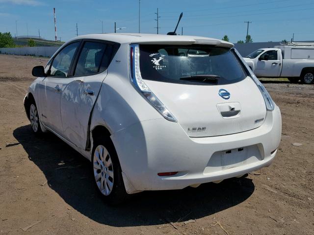 1N4AZ0CP1EC336481 - 2014 NISSAN LEAF S WHITE photo 3