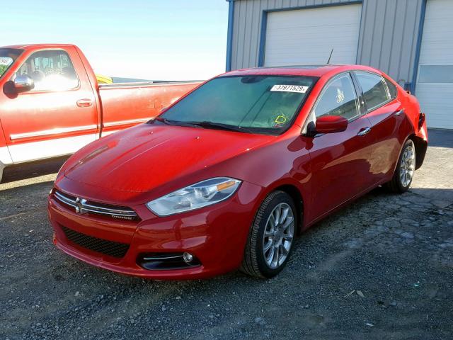 1C3CDFCA5DD106956 - 2013 DODGE DART LIMIT RED photo 2