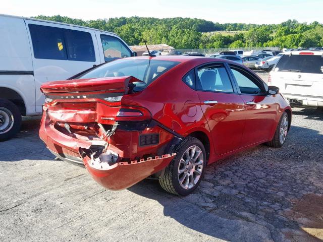 1C3CDFCA5DD106956 - 2013 DODGE DART LIMIT RED photo 4