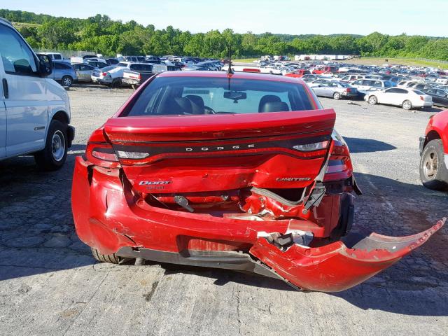 1C3CDFCA5DD106956 - 2013 DODGE DART LIMIT RED photo 9