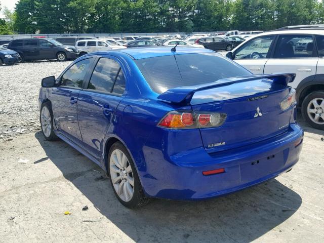 JA3AU86U08U010600 - 2008 MITSUBISHI LANCER GTS BLUE photo 3