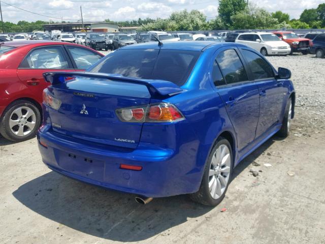 JA3AU86U08U010600 - 2008 MITSUBISHI LANCER GTS BLUE photo 4