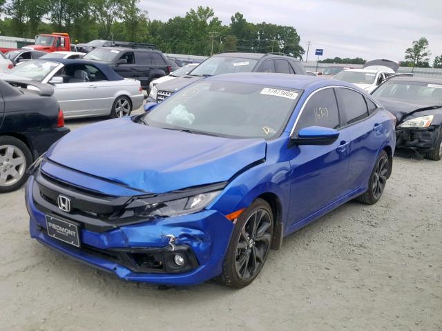 2HGFC2F8XKH513511 - 2019 HONDA CIVIC SPOR BLUE photo 2