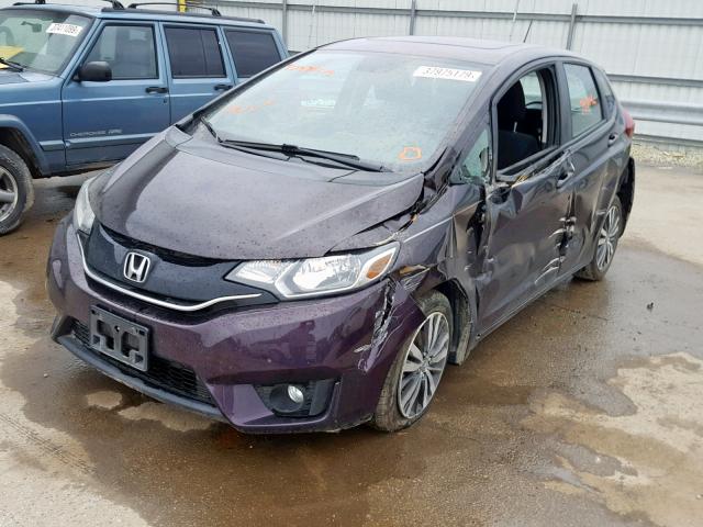 3HGGK5G89FM756841 - 2015 HONDA FIT EX MAROON photo 2